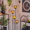 Koyoto Lampadaire Bois foncé, Noir, 4 lumières