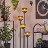 Koyoto Lampadaire Bois foncé, Noir, 4 lumières
