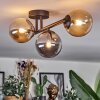 Chehalis Plafonnier, Boule lumineuse Ambre, Fumé, 3 lumières