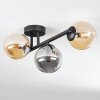 Chehalis Plafonnier, Boule lumineuse Ambre, Fumé, 3 lumières