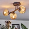 Chehalis Plafonnier, Boule lumineuse Ambre, 3 lumières