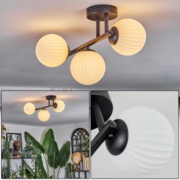 Chehalis Plafonnier, Boule lumineuse Blanc, 3 lumières