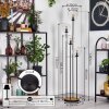 Gastor Lampadaire 30 cm Bois foncé, Noir, 4 lumières