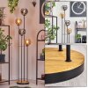 Koyoto Lampadaire 30 cm Bois foncé, Noir, 4 lumières