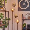 Koyoto Lampadaire 30 cm Bois foncé, Noir, 4 lumières