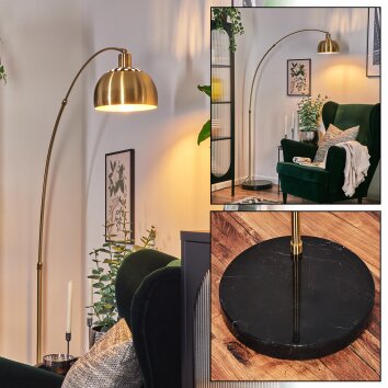 Baloca Lampadaire, Lampadaires arc Laiton, Noir, 1 lumière