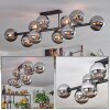 Gastor Plafonnier, Boule lumineuse Chrome, Fumé, 10 lumières
