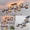 Gastor Plafonnier, Boule lumineuse Chrome, Clair, Fumé, 10 lumières
