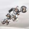 Gastor Plafonnier, Boule lumineuse Chrome, Clair, Fumé, 10 lumières
