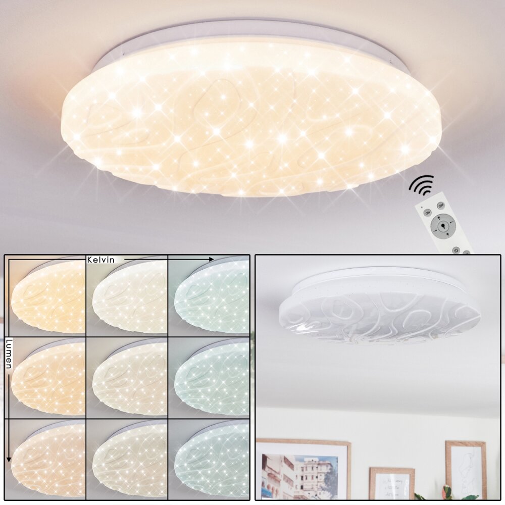 Deral Plafonnier LED Blanc, 1 lumière, Télécommandes main product photo