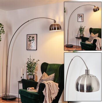 Baloca Lampadaire Nickel mat, Noir, 1 lumière