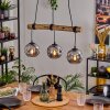 Ripoll Suspension, Boule lumineuse, Suspension Écru, Noir, 3 lumières
