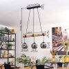 Ripoll Suspension, Boule lumineuse, Suspension Écru, Noir, 3 lumières