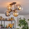 Gastor Plafonnier, Boule lumineuse Ambre, Clair, Fumé, 6 lumières
