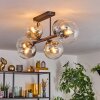 Gastor Plafonnier, Boule lumineuse Ambre, Clair, Fumé, 6 lumières