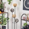 Koyoto Lampadaire 30 cm Bois foncé, Noir, 4 lumières