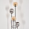 Koyoto Lampadaire 30 cm Bois foncé, Noir, 4 lumières