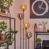 Koyoto Lampadaire 30 cm Bois foncé, Noir, 4 lumières