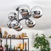 Gastor Plafonnier, Boule lumineuse Chrome, Fumé, 8 lumières
