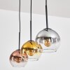 Koyoto Suspension, Boule lumineuse, Suspension Chrome, Or, Clair, Cuivré, Fumé, 3 lumières