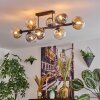 Gastor Plafonnier, Boule lumineuse Ambre, Clair, Fumé, 8 lumières