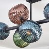 Koyoto Plafonnier, Boule lumineuse Bleu, Vert, Cuivré, 8 lumières