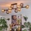 Chehalis Plafonnier, Boule lumineuse Ambre, Fumé, 10 lumières