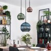 Koyoto Suspension, Boule lumineuse, Suspension 30 cm Bleu, Vert, Cuivré, 3 lumières
