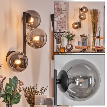 Chehalis Boule lumineuse, Applique murale Fumé, 3 lumières