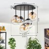 Gastor Plafonnier, Boule lumineuse 45 cm Ambre, Clair, Fumé, 5 lumières