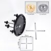 Gastor Plafonnier, Boule lumineuse 45 cm Ambre, Clair, Fumé, 5 lumières