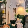 Baloca Lampadaire Nickel mat, Noir, 1 lumière