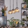 Ripoll Suspension, Boule lumineuse, Suspension Chrome, Clair, Fumé, 3 lumières