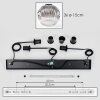 Ripoll Suspension, Boule lumineuse, Suspension Clair, Fumé, 3 lumières
