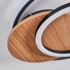 Rapoila Plafonnier LED Couleur bois, Noir, 1 lumière