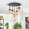Gastor Plafonnier, Boule lumineuse 45 cm Ambre, Clair, 5 lumières
