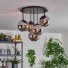 Gastor Plafonnier, Boule lumineuse 45 cm Chrome, Fumé, 5 lumières