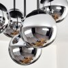 Gastor Plafonnier, Boule lumineuse 45 cm Chrome, Fumé, 5 lumières