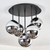 Gastor Plafonnier, Boule lumineuse 45 cm Chrome, Fumé, 5 lumières