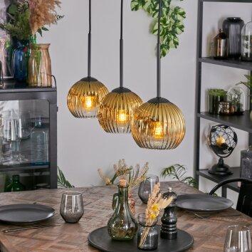 Koyoto Suspension, Boule lumineuse, Suspension Or, Clair, 3 lumières