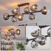 Gastor Plafonnier, Boule lumineuse Chrome, Clair, Fumé, 8 lumières