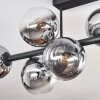 Gastor Plafonnier, Boule lumineuse Chrome, Clair, Fumé, 8 lumières