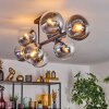 Gastor Plafonnier, Boule lumineuse Chrome, Clair, Fumé, 8 lumières