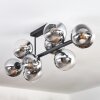 Gastor Plafonnier, Boule lumineuse Chrome, Clair, Fumé, 8 lumières