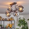 Gastor Plafonnier, Boule lumineuse Chrome, Clair, Fumé, 6 lumières