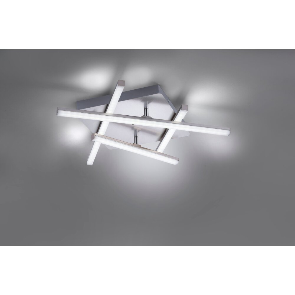 Plafonnier Leuchten Direkt LOLA-SIMON LED Acier inoxydable, 2 lumières, Télécommandes, Changeur de couleurs main product photo