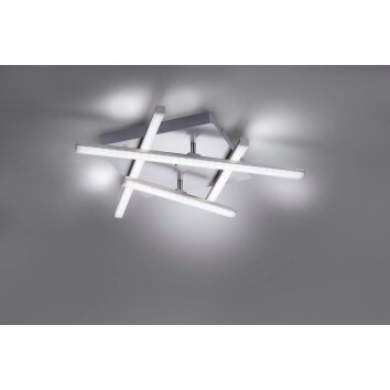 Plafonnier Leuchten Direkt LOLA-SIMON LED Acier inoxydable, 2 lumières, Télécommandes, Changeur de couleurs