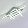 Plafonnier Eriz LED Nickel mat, 4 lumières, Télécommandes, Changeur de couleurs