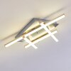Plafonnier Eriz LED Nickel mat, 4 lumières, Télécommandes, Changeur de couleurs