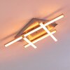 Plafonnier Eriz LED Nickel mat, 4 lumières, Télécommandes, Changeur de couleurs